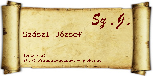 Szászi József névjegykártya