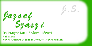 jozsef szaszi business card